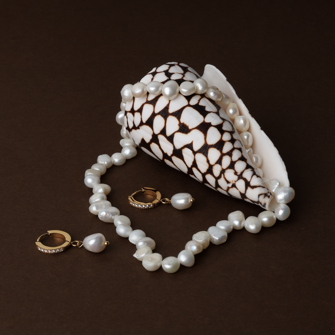 Freshwater Pearl Hoop Earrings 