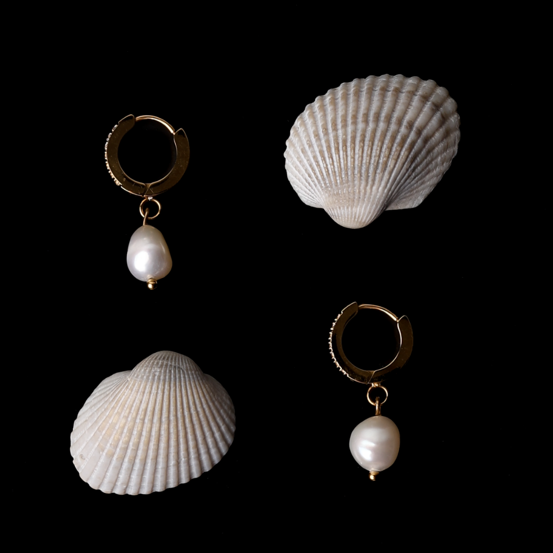 Freshwater Pearl Hoop Earrings 