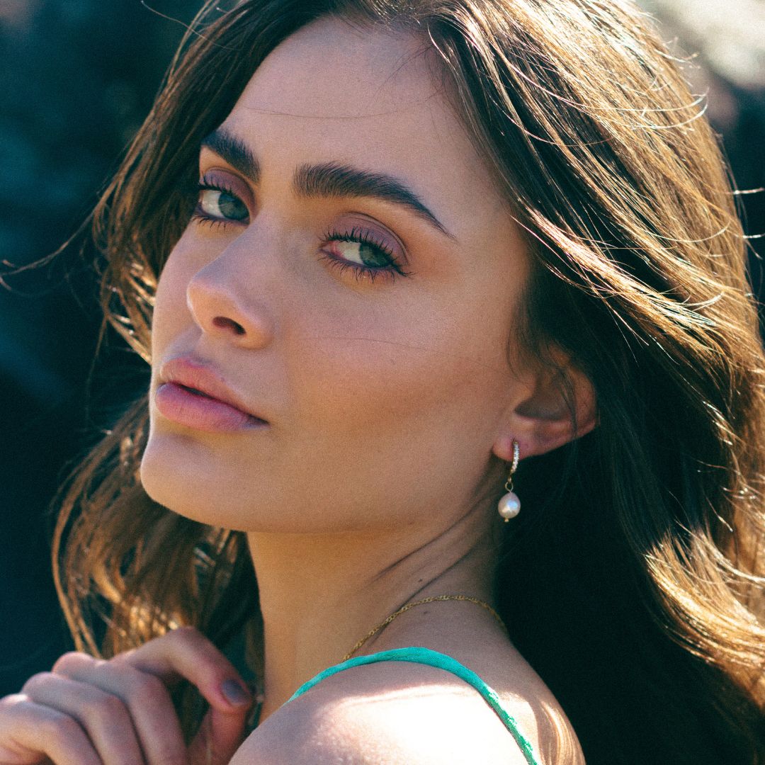 Freshwater Pearl Hoop Earrings 