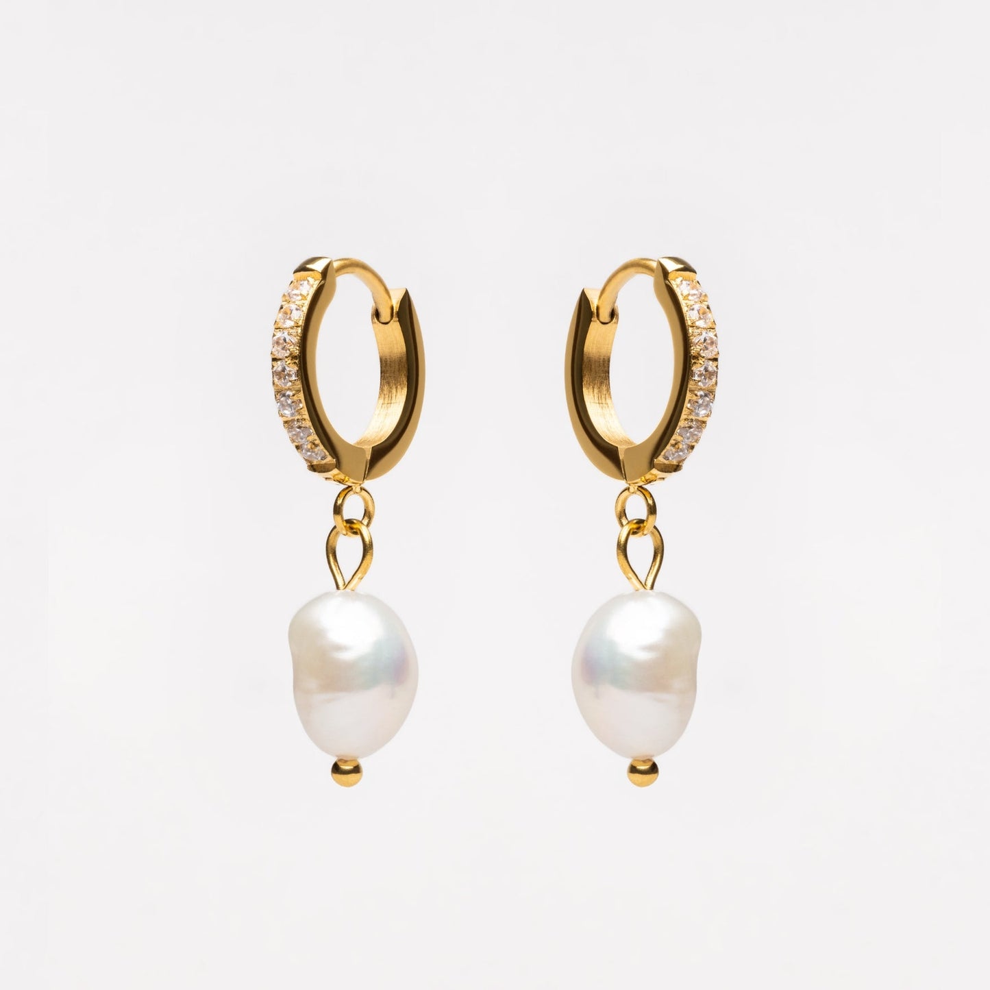 Freshwater Pearl Hoop Earrings 