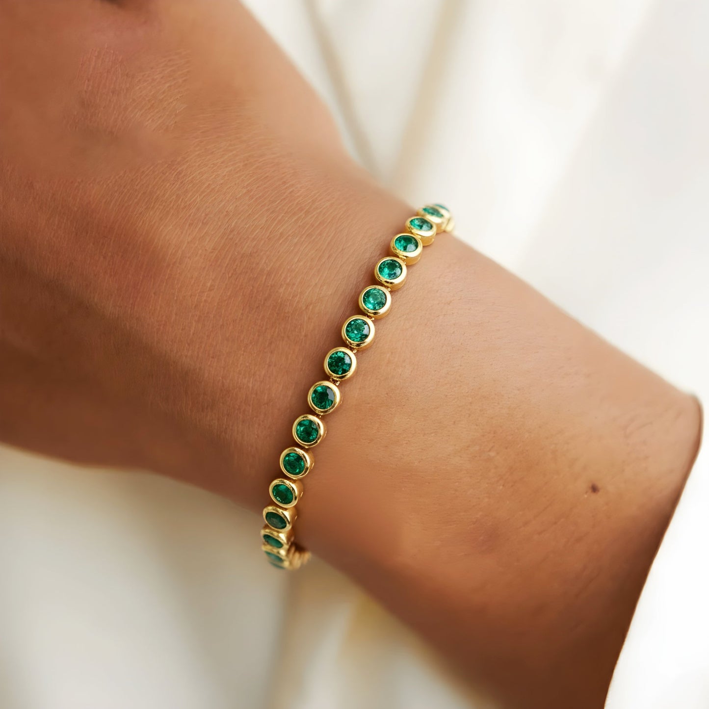 Green Tennis Bracelet 