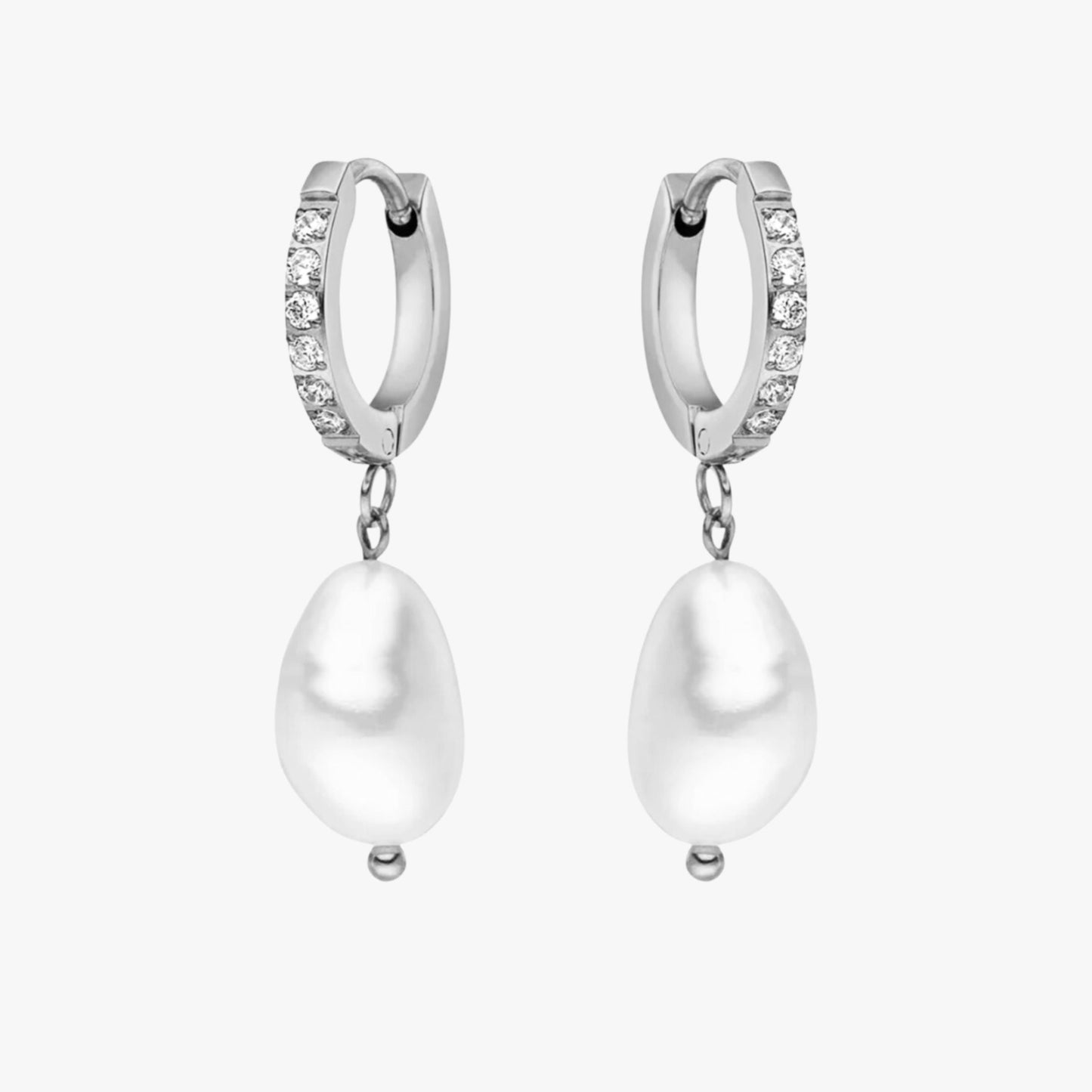 Freshwater Pearl Hoop Earrings 